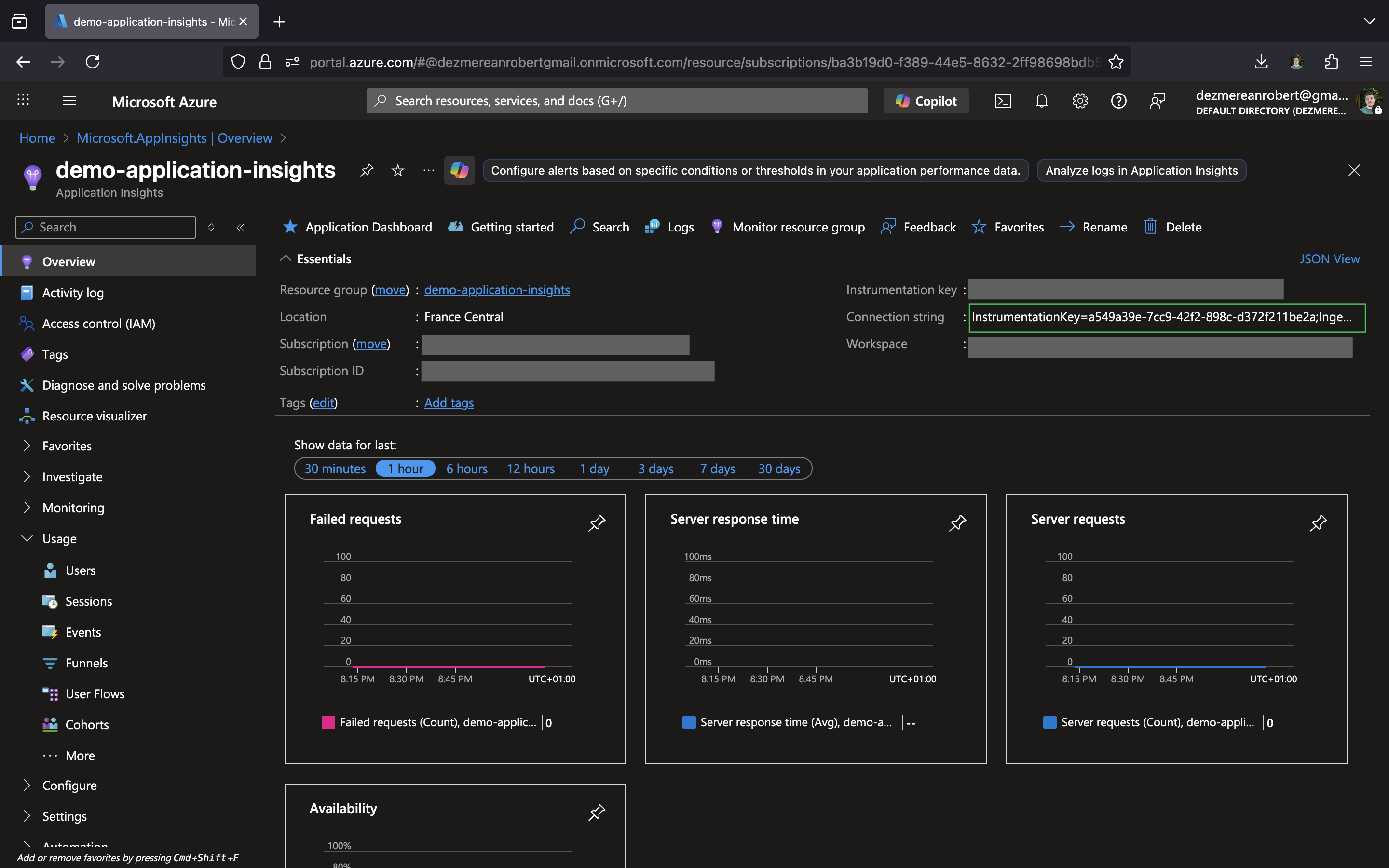 Application Insights Resource Overview